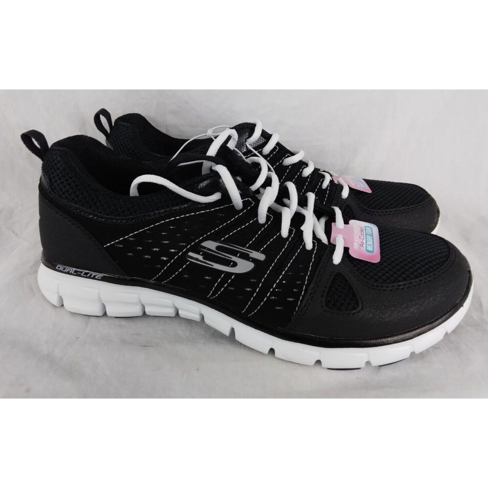Skechers Synergy Look Book 11963S Black Running Shoes Sneakers Womens Size 9